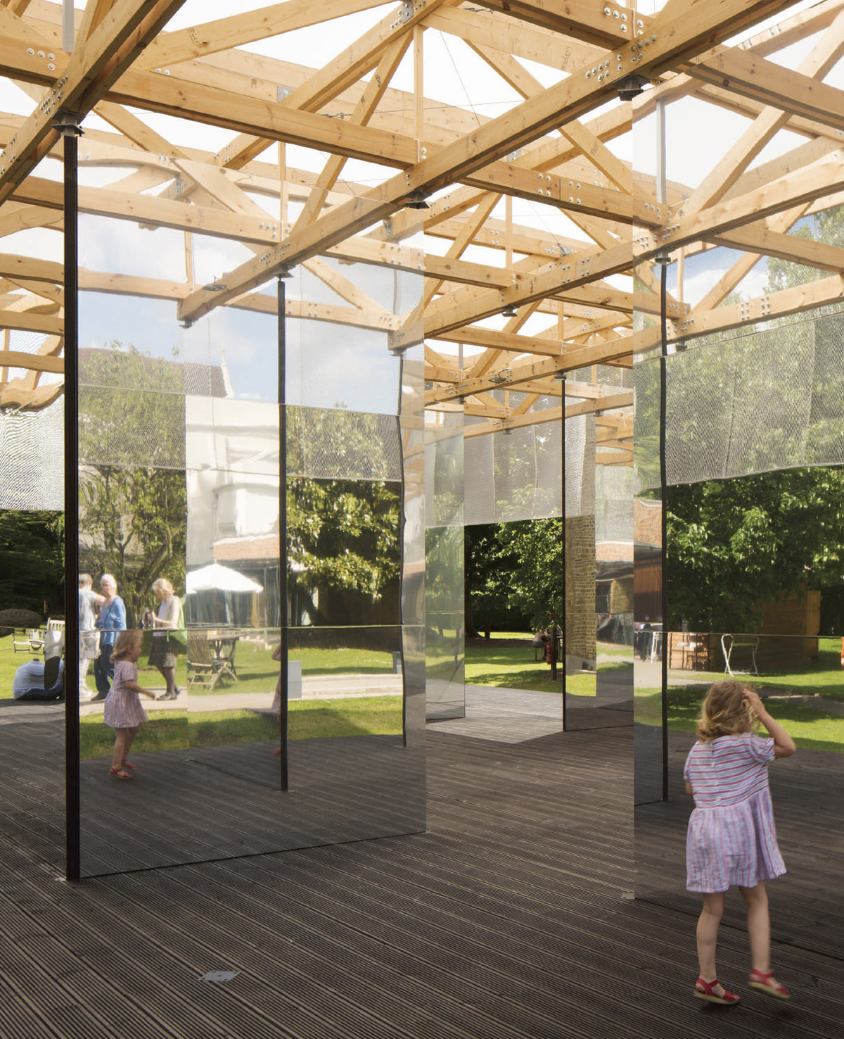 lightweight timber roof pavilion competition winner dulwich